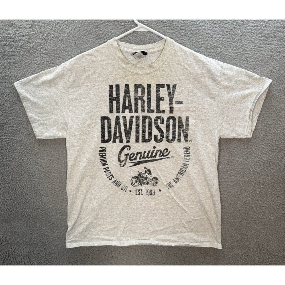 Harley Davidson Shirt Adult Large Gray Motorcycle Biker Skater Grunge Thrasher